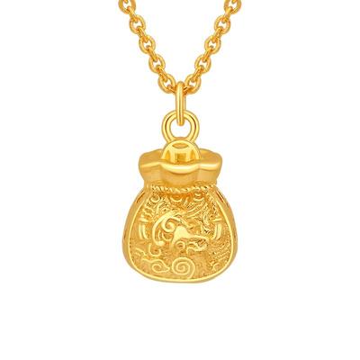 新品老庙古法金福字套链