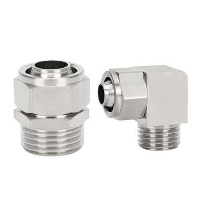 气动快速快拧接头PC直通弯头螺纹锁母型终端PL6-01/02/M5/8-03/04