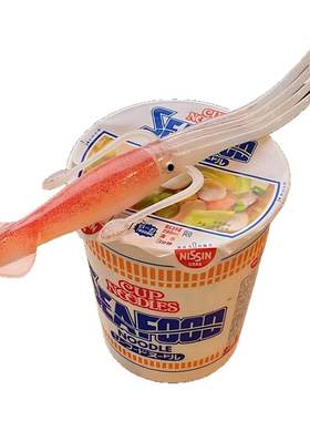 章鱼泡面叉日本日清鱿鱼乌贼趣味叉子日料搞怪餐具水果杯面叉子