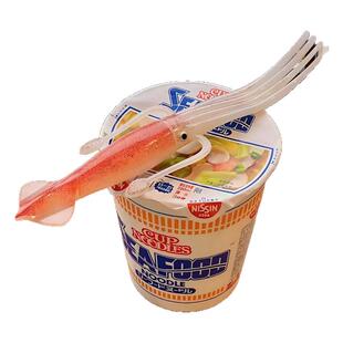 章鱼泡面叉日本日清鱿鱼乌贼趣味叉子日料搞怪餐具水果杯面叉子