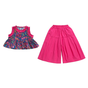 女童套装夏季2026新款碎花洋气时髦儿童女宝宝可爱夏装韩系穿搭