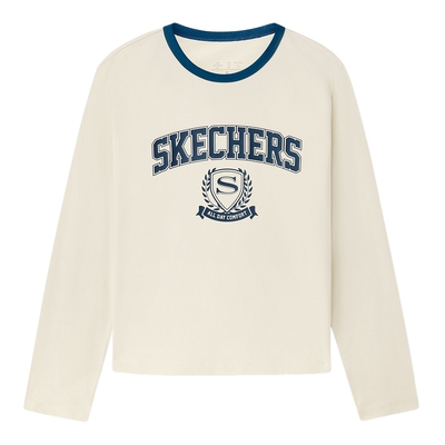 Skechers斯凯奇女子针织运动休闲长袖简约舒适T恤衫L325W005/029Y