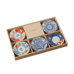 日本进口波佐见烧染锦绘变系列日式和风碗家用陶瓷碗盘装送礼礼盒