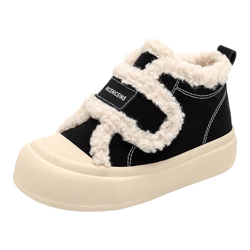 【断码清仓】女童鞋子儿童运动板鞋2024新款秋冬款毛毛加绒大棉鞋