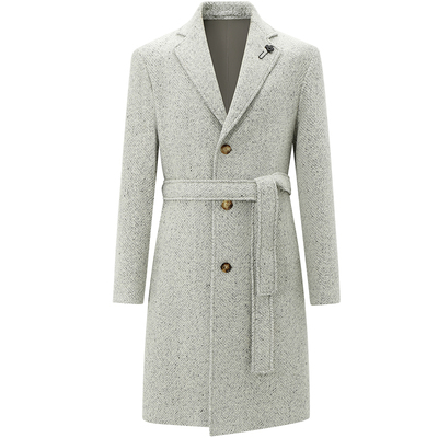 LARDINI中长款羊驼毛羊毛大衣