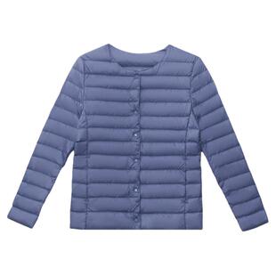 轻薄内胆打底无领羽绒服女2025新款冬季女装高端鸭绒黑色保暖外套