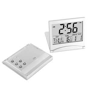 超薄翻盖旅行电子钟创意闹钟时钟LED钟可爱简约学生迷你折叠钟