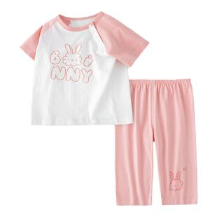 女童睡衣2026新款夏季薄款儿童家居服套装纯棉宝宝短袖空调服夏装