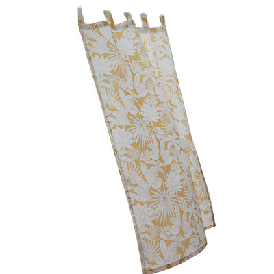 吊带短帘棉麻免打孔穿杆门帘