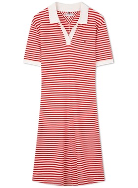 Tommy女装莱赛尔微弹V领POLO裙