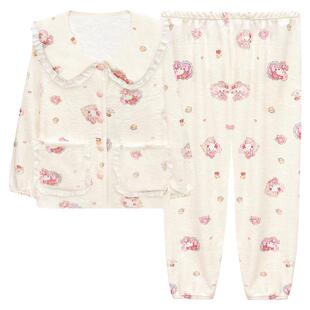 珊瑚绒睡衣女款冬季加厚法兰绒绒保暖可爱卡通mikko家居服秋冬天