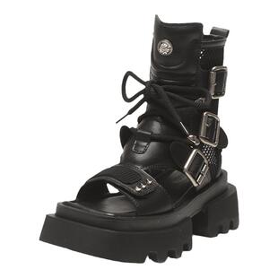 厚底洋气镂空真皮马丁靴女款2026年爆款外穿配裙子短靴罗马凉鞋女