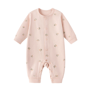 babylove【纺软织柔】婴儿连体衣春秋纯棉衣服女宝宝哈衣一汀花语