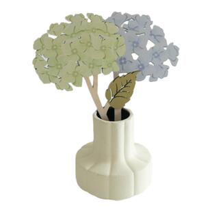 CoolerColour原创木质扩香香氛花卡艺术假花仿真花绣球花摆件客厅