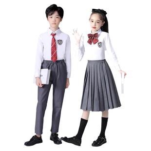 中小学生大合唱演出服十一儿童诗歌朗诵校服男女朗诵比赛演讲班服