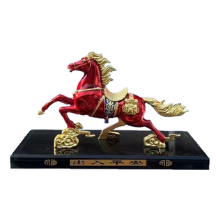 马年车载合金摆件马上平安中控台装饰品新年款马到功成汽车内用品