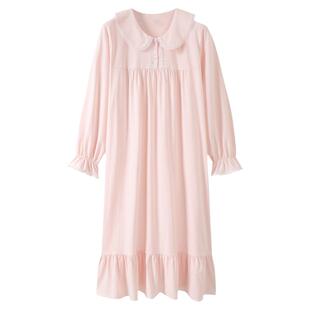 猫人睡裙女春秋季纯棉长袖长款睡衣2026年新款薄款夏款连衣裙