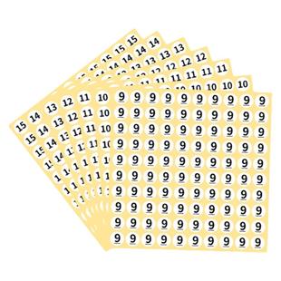 数字编号贴纸1CM圆形衣服尺码贴不干胶1-100圆点序号标识数字标签