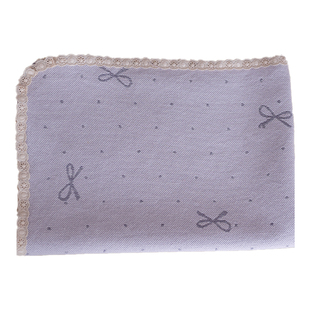 棉凉席蝴蝶结点点凉感枕巾a类纯棉100全棉一对老粗布枕头巾夏凉