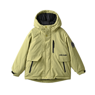 儿童夹棉棉服  男女童连帽丝绵棉服 保暖棉衣170中大童 秋冬款