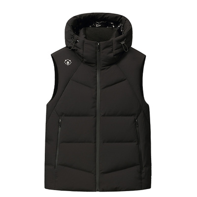 鸭鸭羽绒马甲短款连帽