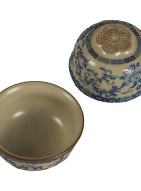 清仓特卖45ml汝窑青花品茗杯