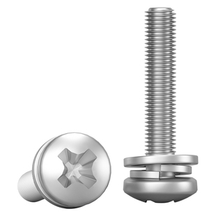 M1.4M1.6M2M2.5M3M4国标不锈钢304盘头圆头十字三组合螺丝钉M56M8