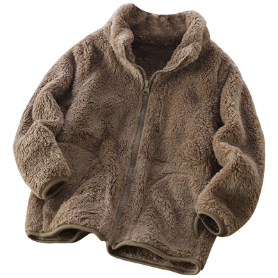 秋冬款男童毛毛衣外套轻便保暖