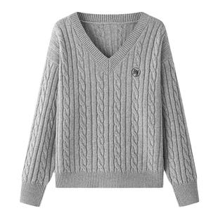 东京岁时记JK针织灰色毛衣外套慵懒学院风薄款早秋新款套头针织衫