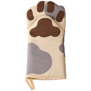 可爱猫爪隔热手套猫咪烘焙防烫手套 微波炉烤箱手套耐高温家用