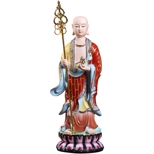 戴玉堂陶瓷立像地藏菩萨像佛像供奉家用地藏王站像德化白瓷摆件