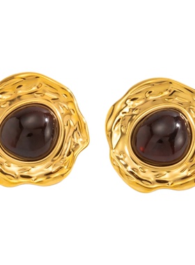 欧美跨境时尚ins风金属圆形褶皱