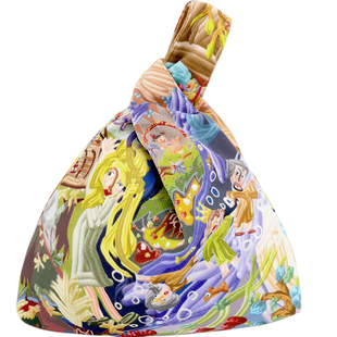 弘娜×艺术家CICI 小清新欧美风套结手腕包小号零钱包化妆包hh