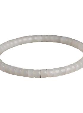 高端真品和田玉药片手串女款单圈