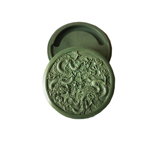 砚台墨海松花砚带盖盒砚文房四宝书法用品墨海老坑原石砚实用磨墨