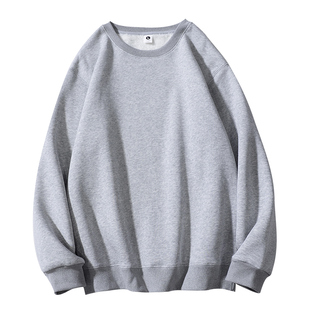 卫衣男秋冬款加绒加厚保暖圆领宽松灰色美式百搭打底衫套头外套潮