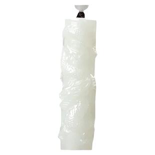 和田玉白玉盘龙柱吊坠男玉石龙形玉坠项链女生肖龙挂件圆珠玉佩