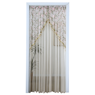 新款蕾丝门帘隔断帘家用免打孔卧室遮挡帘高级感隐私纱帘防蚊挂帘