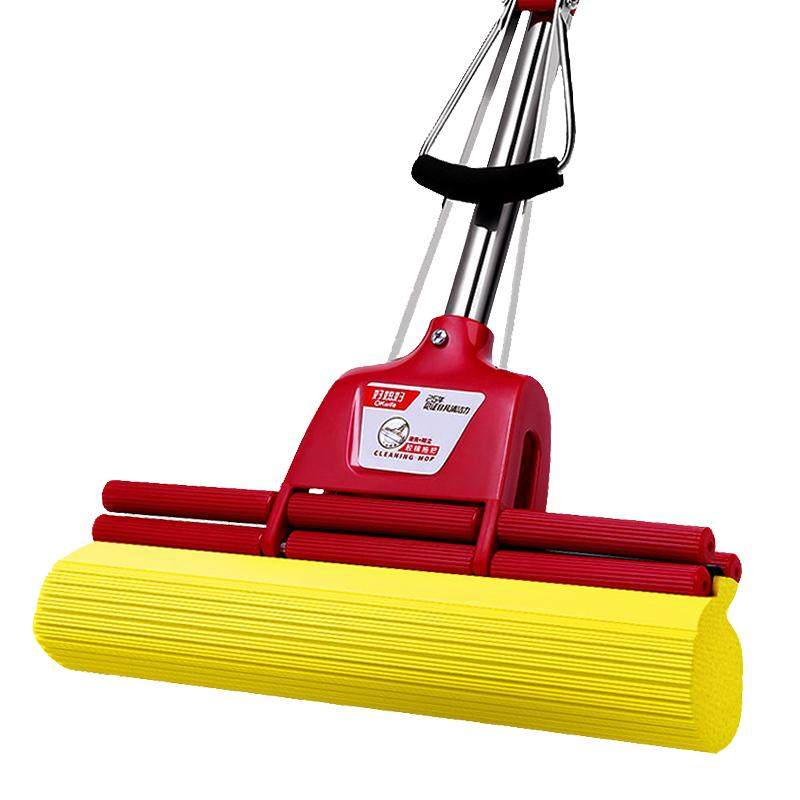 好媳妇海绵拖把家用吸水拖把干湿两用一拖净滚轮式免手洗胶棉拖把