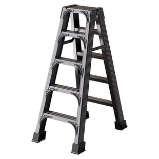 可思比特厚铝合金人字梯加粗工程折叠伸缩专用登高梯子承重结实木