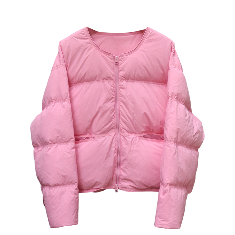 短款羽绒服女2025新款冬季韩版圆领白鸭绒面包服小个子羽绒衣外套