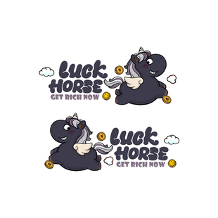 招吉猫马年车贴汽车个性卡通luck hors黑马贴纸电动车划痕贴防水