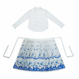 明制汉服立领刺绣国风盘扣上衣一片式妆花织金百褶马面裙套装女