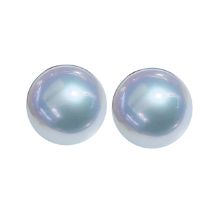 真科研维纳斯澳白珍珠裸珠对珠定制天然澳白耳钉正圆项链吊坠戒指