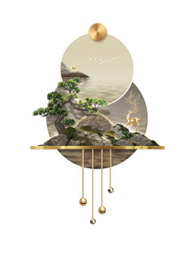 多福多寿立体浮雕玄关氛围灯画