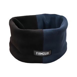 时尚加绒双拼防风围巾男女加厚骑行防寒秋保暖套百搭围脖围巾冬季