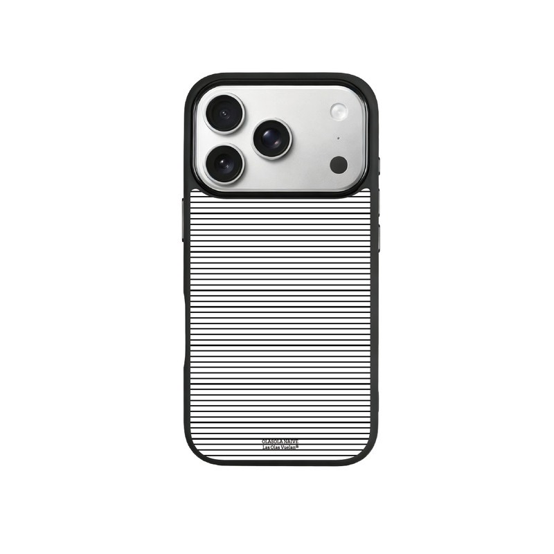 OLASOLA|简约韩系黑白线条磁吸手机壳适用苹果iPhone18promax极简风16pro小众设计ins亚克力高级感