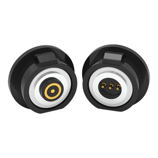 万向圆形磁吸充电公母座卡扣盲吸3pin转接线pogopin磁吸式连接器