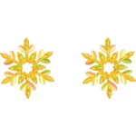 周六福5G黄金耳钉女款计价足金幻彩雪花耳饰妇女节礼物