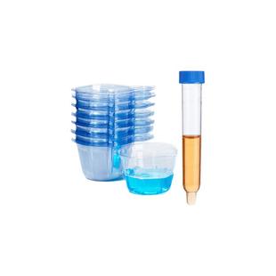 Labshark一次性软尿杯PVC软杯塑料取精杯验尿杯接尿杯取样杯中号40mL大号60mL尿检化验塑料小便杯采样收集杯